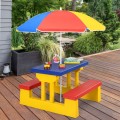 Kids Picnic Folding Table and Bench Set with Umbrella - Gallery View 6 of 22