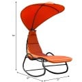 Chaise Lounge Swing with Wide Canopy Sun Shade and Soft Cushion