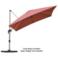 10 Feet 360° Tilt Aluminum Square Patio Umbrella without Weight Base - Gallery View 54 of 80