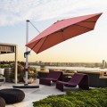 10 Feet 360° Tilt Aluminum Square Patio Umbrella without Weight Base - Gallery View 52 of 80
