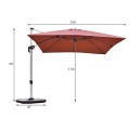 10 Feet 360° Tilt Aluminum Square Patio Umbrella without Weight Base - Gallery View 50 of 80