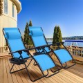 2 Pieces Folding Lounge Chair with Zero Gravity - Gallery View 38 of 55