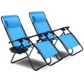 2 Pieces Folding Lounge Chair with Zero Gravity - Gallery View 40 of 55