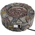 40,000 BTU Stone Gas Fire Stove Pit for Outdoor Patio Garden Backyard - Gallery View 8 of 24