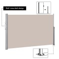 118.5 x 71 Inch Patio Retractable Folding Side Awning Screen