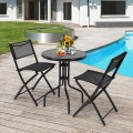 3 Piecs Folding Bistro Table Chairs Set for Indoor and Outdoor
