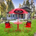 Kids Patio Folding Table and Chairs Set Beetle with Umbrella - Gallery View 1 of 16