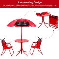 Kids Patio Folding Table and Chairs Set Beetle with Umbrella - Gallery View 13 of 16