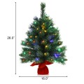 26 Inch Pre-Lit Tabletop Artificial 8 Flash Modes Christmas Tree - Gallery View 4 of 9