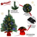 26 Inch Pre-Lit Tabletop Artificial 8 Flash Modes Christmas Tree - Gallery View 5 of 9