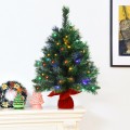 26 Inch Pre-Lit Tabletop Artificial 8 Flash Modes Christmas Tree - Gallery View 7 of 9