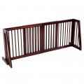 Folding Adjustable Free Standing 3 Panel Wood Fence - Gallery View 3 of 9