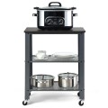 3-Tier Kitchen Utility  Industrial Cart with Storage - Gallery View 4 of 24