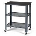3-Tier Kitchen Utility  Industrial Cart with Storage - Gallery View 7 of 24