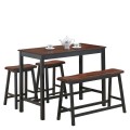 4 pcs Solid Wood Counter Height Dining Table Set - Gallery View 7 of 11
