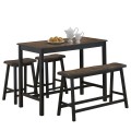 4 pcs Solid Wood Counter Height Dining Table Set - Gallery View 2 of 11
