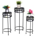 3 Pieces Round Display Ceramic Beads Metal Plant Stand - Gallery View 7 of 14