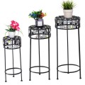 3 Pieces Round Display Ceramic Beads Metal Plant Stand - Gallery View 8 of 14