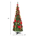 6 Feet Pre-lit Spruce Christmas Tree with Light and Ribbon - Gallery View 10 of 10
