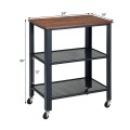 3-Tier Kitchen Utility  Industrial Cart with Storage - Gallery View 24 of 24