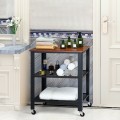 3-Tier Kitchen Utility  Industrial Cart with Storage - Gallery View 13 of 24