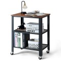 3-Tier Kitchen Utility  Industrial Cart with Storage - Gallery View 16 of 24