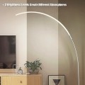 LED Arc Floor Lamp with 3 Brightness Levels-Silver