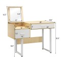 Makeup Table Writing Desk with Flip Top Mirror