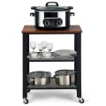 3-Tier Kitchen Utility  Industrial Cart with Storage - Gallery View 18 of 24
