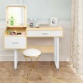 Makeup Table Writing Desk with Flip Top Mirror - Gallery View 4 of 12