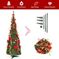 6 Feet Pre-lit Spruce Christmas Tree with Light and Ribbon - Gallery View 9 of 10
