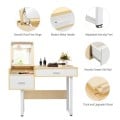 Makeup Table Writing Desk with Flip Top Mirror - Gallery View 8 of 12