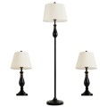 3 Pieces Brushed Nickel Lamp Set - Gallery View 18 of 22