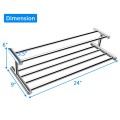 24 Inch Wall Mounted Stainless Steel Towel Storage Rack with 2 Storage Tier - Gallery View 4 of 9