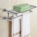 24 Inch Wall Mounted Stainless Steel Towel Storage Rack with 2 Storage Tier - Gallery View 1 of 9
