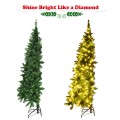 Prelit Artificial Half National Christmas Tree with 8 Flash Modes