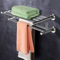 24 Inch Wall Mounted Stainless Steel Towel Storage Rack with 2 Storage Tier - Gallery View 6 of 9