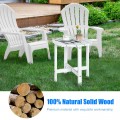18 Inch Patio Round Side Wooden Slat End Coffee Table for Garden
