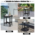 18 Inch Patio Round Side Wooden Slat End Coffee Table for Garden