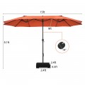 15 Feet Double-Sided Patio Umbrella with 12-Rib Structure - Gallery View 59 of 66
