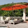 15 Feet Double-Sided Patio Umbrella with 12-Rib Structure - Gallery View 61 of 66