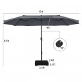 15 Feet Double-Sided Patio Umbrella with 12-Rib Structure - Gallery View 37 of 66
