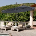 15 Feet Double-Sided Patio Umbrella with 12-Rib Structure - Gallery View 39 of 66