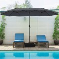 15 Feet Double-Sided Patio Umbrella with 12-Rib Structure - Gallery View 40 of 66