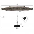 15 Feet Double-Sided Patio Umbrella with 12-Rib Structure - Gallery View 26 of 66
