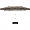 15 Feet Double-Sided Patio Umbrella with 12-Rib Structure - Gallery View 25 of 66