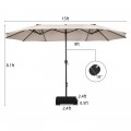 15 Feet Double-Sided Patio Umbrella with 12-Rib Structure - Gallery View 15 of 66