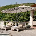 15 Feet Double-Sided Patio Umbrella with 12-Rib Structure - Gallery View 17 of 66