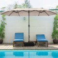 15 Feet Double-Sided Patio Umbrella with 12-Rib Structure - Gallery View 18 of 66