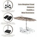 15 Feet Double-Sided Patio Umbrella with 12-Rib Structure - Gallery View 20 of 66